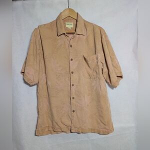 Joseph & Feiss Peach Silk Sz L Short Sleeve Shirt